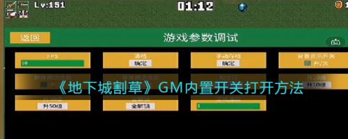 地下城割草GM内置开关怎么打开（抖音地下城割草内置开关）