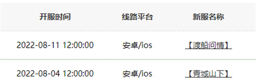 倩女幽魂手游新服开服时间表 2022最新新区开服顺序一览